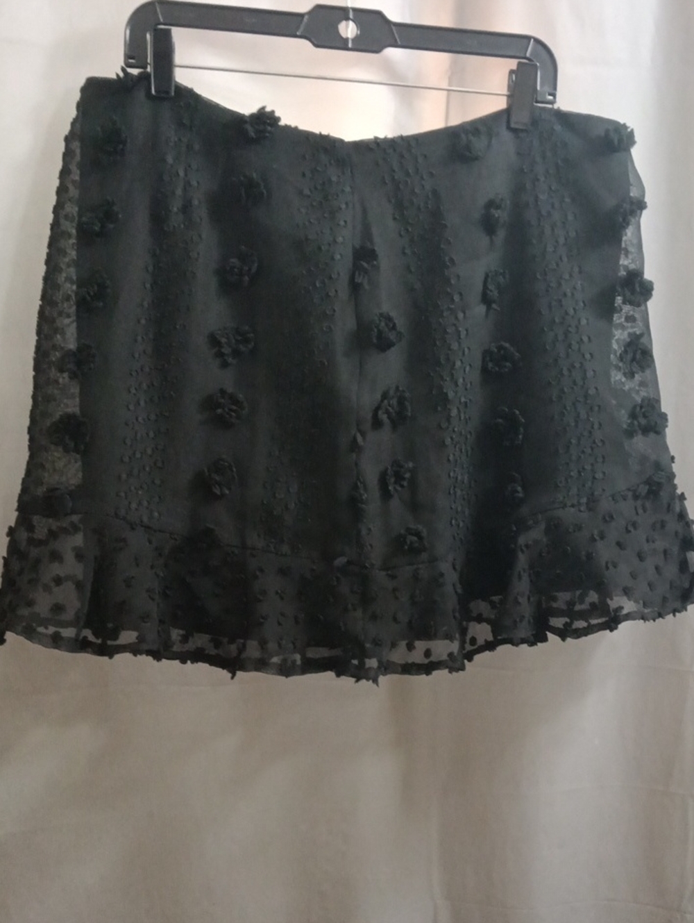 Black Textured Mini Skirt - Women's Skirt